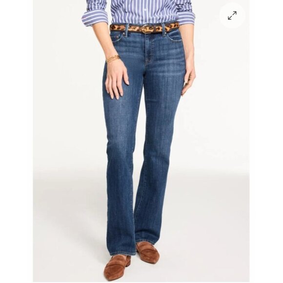Talbots Barely Boot Jeans in Emma Dark Wash 8 - Picture 1 of 13